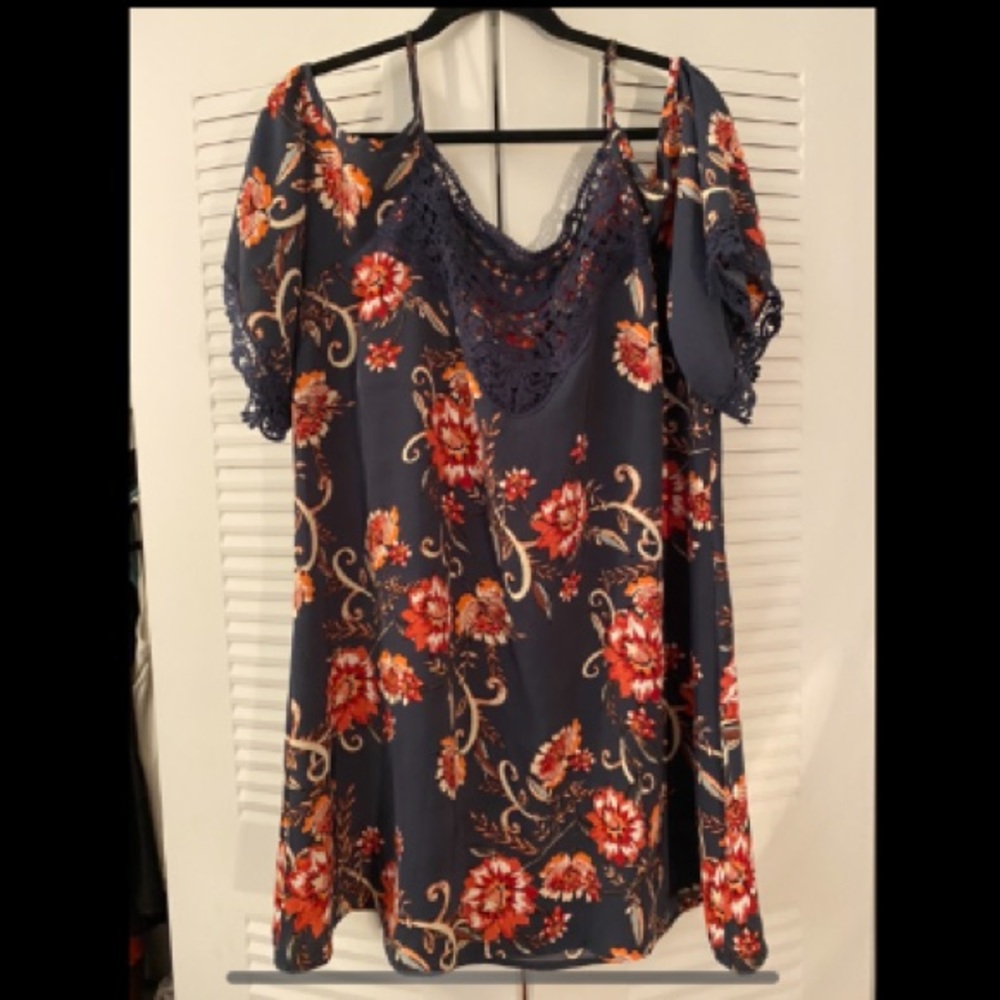 Colorful Navy Blue Dress